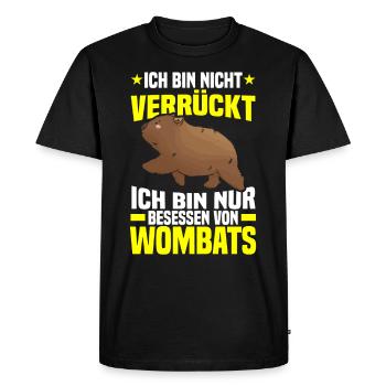 Wombat Marsupial Obsédé par le Wombat - T-shirt Premium bio Homme - noir - Devant - Nico (187cm)