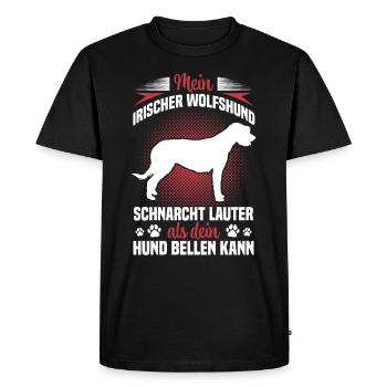 Irish Wolfhound Snores Noisy Greyhound - Men's Premium Organic T-Shirt - black - Front - Nico (187cm)