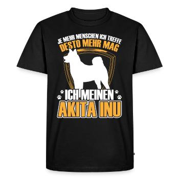 Akita Inu ressemble plus à l’Akita Inu japonais - T-shirt Premium bio Homme - noir - Devant - Nico (187cm)