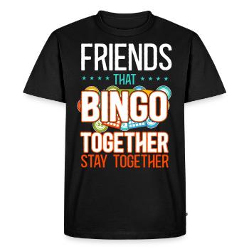 Bingo Joueur Amis Copains - T-shirt Premium bio Homme - noir - Devant - Nico (187cm)