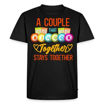 Bingo Joueur Couple Petite amie - T-shirt Premium bio Homme - noir - Devant - Nico (187cm)