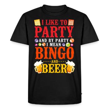 Bingo Player Bière J’aime faire la fête - T-shirt Premium bio Homme - noir - Devant - Nico (187cm)