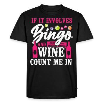 Bingo Player Wine If It Involves - Men's Premium Organic T-Shirt - black - Front - Nico (187cm)