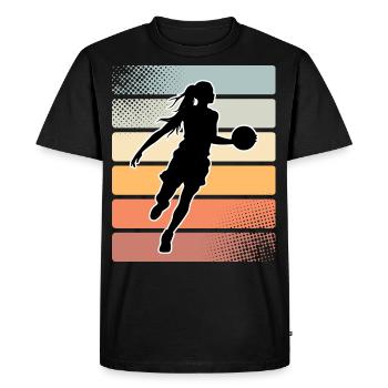 Basketball Basketball Basketball Femme Basketball - T-shirt Premium bio Homme - noir - Devant - Nico (187cm)
