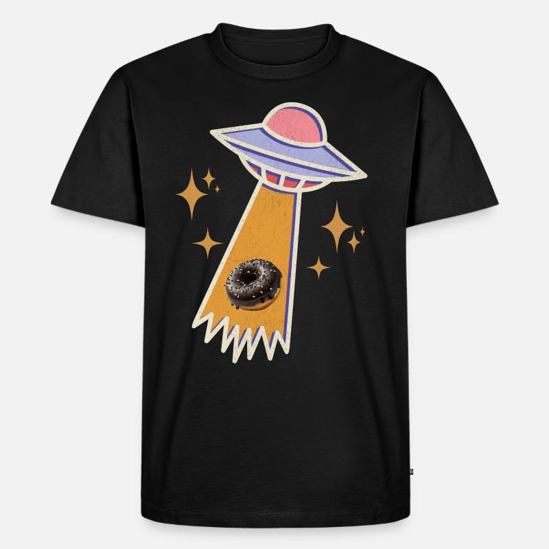 Ufo Donut - Männer Premium Bio T-Shirt - Schwarz