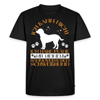 Plans with my Hanoverian Scent Hound - Men's Premium Organic T-Shirt - black - Front - Nico (187cm)