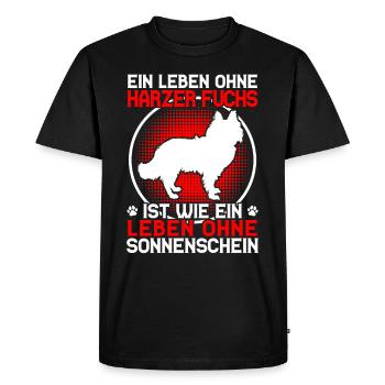 Life without Harzer Fuchs Herding Dog Herding Fox - Men's Premium Organic T-Shirt - black - Front - Nico (187cm)