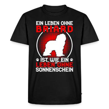 La vie sans Briard Berger de Brie Briard - T-shirt Premium bio Homme - noir - Devant - Nico (187cm)
