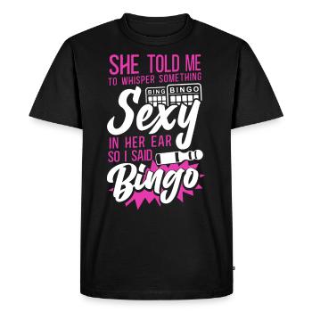 Joueur De Bingo Ironique Sarcastique Elle - T-shirt Premium bio Homme - noir - Devant - Nico (187cm)