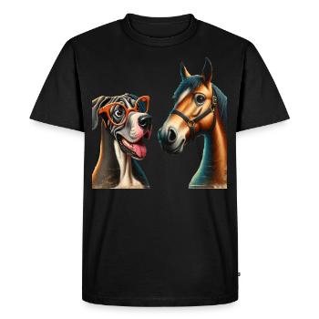 Hipster Pals Portraiture - Men's Premium Organic T-Shirt - black - Front - Nico (187cm)