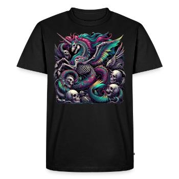 Licorne gothique néon - T-shirt Premium bio Homme - noir - Devant - Nico (187cm)