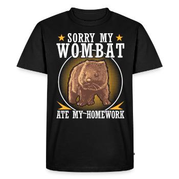 Wombat a fait mes devoirs marsupial - T-shirt Premium bio Homme - noir - Devant - Nico (187cm)