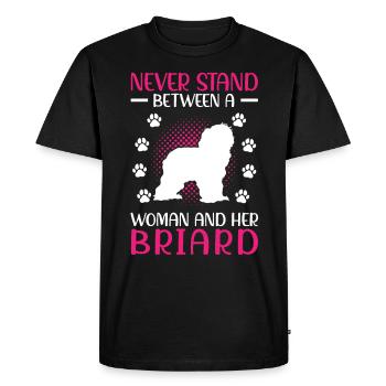 Briard Berger de Brie épouse et son Briard - T-shirt Premium bio Homme - noir - Devant - Nico (187cm)