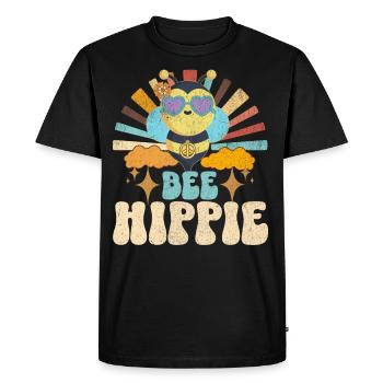Bee Hippie Biene Peace - Men's Premium Organic T-Shirt - black - Front - Nico (187cm)