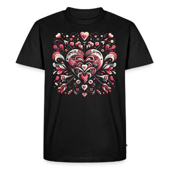 Coeur Fusion Elégance - T-shirt Premium bio Homme - noir - Devant - Nico (187cm)