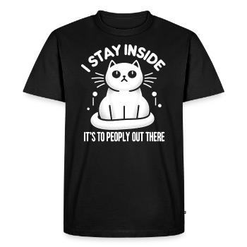 Chat d’intérieur - Design fantaisiste - T-shirt Premium bio Homme - noir - Devant - Nico (187cm)