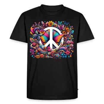 Peaceful Butterflies Symphony - Men's Premium Organic T-Shirt - black - Front - Nico (187cm)