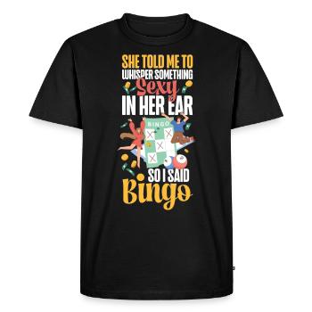 Joueur De Bingo Ironique Sarcastique Elle - T-shirt Premium bio Homme - noir - Devant - Nico (187cm)