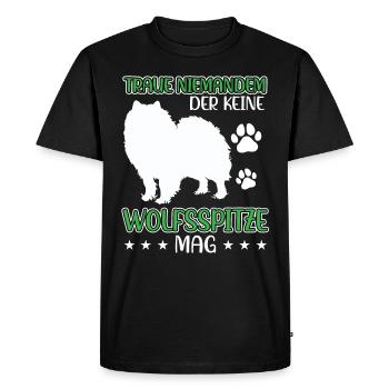 Wolfspitz don't trust Keeshond - Men's Premium Organic T-Shirt - black - Front - Nico (187cm)