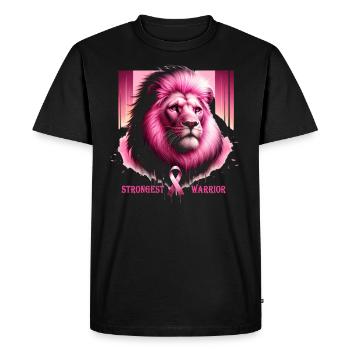 Guerrier lion rose - T-shirt Premium bio Homme - noir - Devant - Nico (187cm)