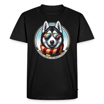 Élégant Husky Pizzazz - T-shirt Premium bio Homme - noir - Devant - Nico (187cm)