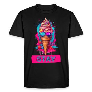 Radiant Delight - Crème glacée lumineuse - T-shirt Premium bio Homme - noir - Devant - Nico (187cm)