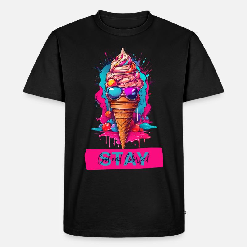 Radiant Delight - Helles Eis - Männer Premium Bio T-Shirt - Schwarz