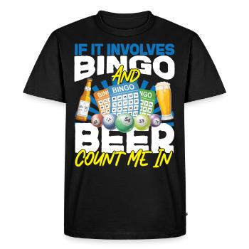 Bingo Player Beer If It Involves - Men's Premium Organic T-Shirt - black - Front - Nico (187cm)