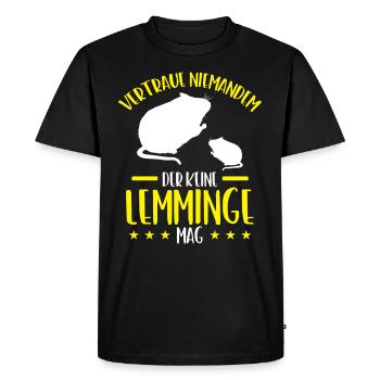 Lemming Don't Trust Vole Lemming - Men's Premium Organic T-Shirt - black - Front - Nico (187cm)