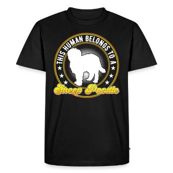 I belong to my Sheep Poodle Old German Herding Dog - Men's Premium Organic T-Shirt - black - Front - Nico (187cm)