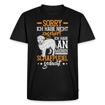 Thought of Sheep Poodle Old German Herding Dog - Men's Premium Organic T-Shirt - black - Front - Nico (187cm)