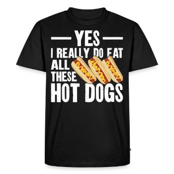 Hot Dog Adult Yes, I Really Do Eat - Men's Premium Organic T-Shirt - black - Front - Nico (187cm)