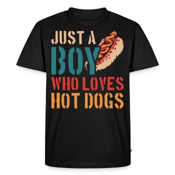 Hot Dog Adult Boy Just A Boy Who - T-shirt Premium bio Homme - noir - Devant - Nico (187cm)