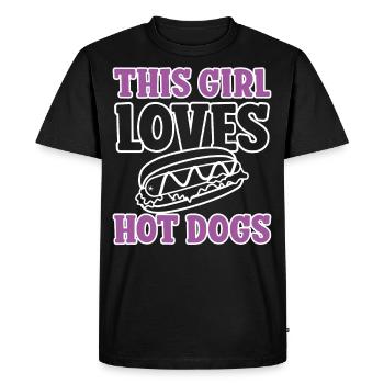 Hot Dog Adult Girl Cette fille aime - T-shirt Premium bio Homme - noir - Devant - Nico (187cm)