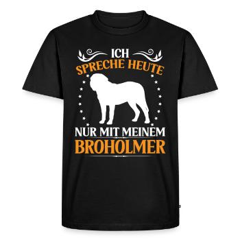 Broholmer Ne parlez qu’à Broholmer - T-shirt Premium bio Homme - noir - Devant - Nico (187cm)