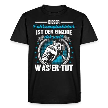 Vehicle painter knows what he is doing Painter - Men's Premium Organic T-Shirt - black - Front - Nico (187cm)