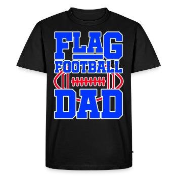 Flag Football Dad – Fier papa de flag football - T-shirt Premium bio Homme - noir - Devant - Nico (187cm)