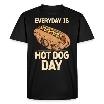 Hot Dog Adult Every Day Is Hot Dog - Men's Premium Organic T-Shirt - black - Front - Nico (187cm)