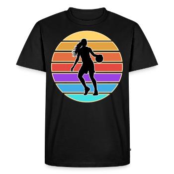 Basketball Basketball Basketball Femme Basketball - T-shirt Premium bio Homme - noir - Devant - Nico (187cm)