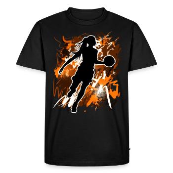 Basketball Basketball Basketball Femme Basketball - T-shirt Premium bio Homme - noir - Devant - Nico (187cm)