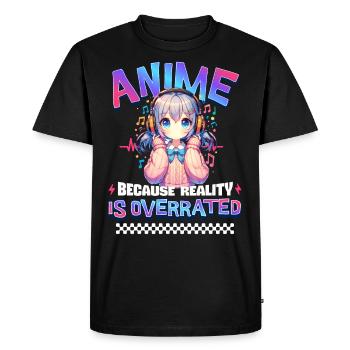 Anime Parce que la réalité est surestimée - T-shirt Premium bio Homme - noir - Devant - Nico (187cm)