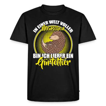 Je préfère être un tatou, un tatou géant - T-shirt Premium bio Homme - noir - Devant - Nico (187cm)