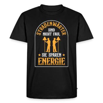 Les agents d’entretien des routes ne sont pas des paresseux : les travailleurs de l’entretien des autoroutes - T-shirt Premium bio Homme - noir - Devant - Nico (187cm)