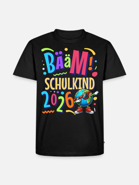 Bääm Schulkind 2026 - Männer Premium Bio T-Shirt - Schwarz