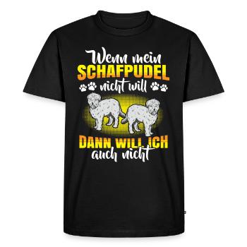 Sheep Poodle does not want Old German Herding Dog - Men's Premium Organic T-Shirt - black - Front - Nico (187cm)