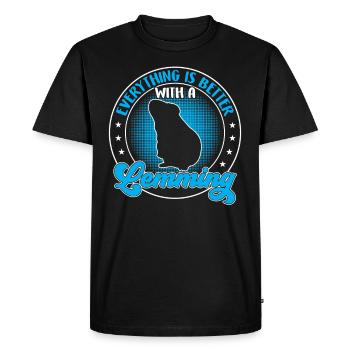 Lemming Vole Everything Better with Lemming - Men's Premium Organic T-Shirt - black - Front - Nico (187cm)