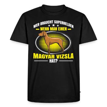 J’ai un chien d’arrêt Magyar Vizsla - T-shirt Premium bio Homme - noir - Devant - Nico (187cm)