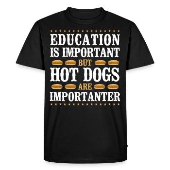 Hot Dog Adult Education Is - Men's Premium Organic T-Shirt - black - Front - Nico (187cm)