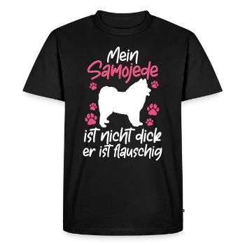 Samoyed is not fat Samoyedspitz Samoyed - Men's Premium Organic T-Shirt - black - Front - Nico (187cm)