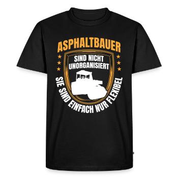Asphalt builders are flexible Road construction - Men's Premium Organic T-Shirt - black - Front - Nico (187cm)
